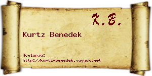 Kurtz Benedek névjegykártya